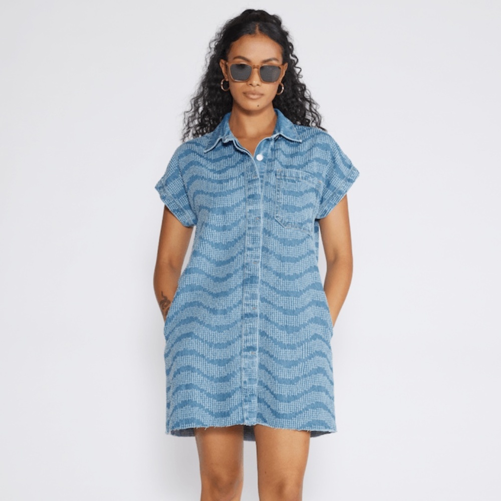 NWOT | ETICA DENIM | Etica Pricilla Denim Shirt Dress Peninsula - Picture 2 of 10
